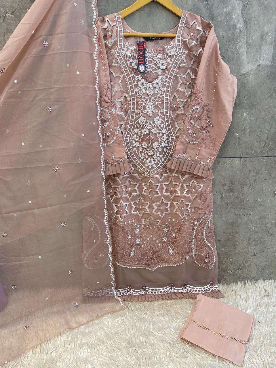 Hf 177 Hoor Tex Organza Pakistani Readymade Suits Manufacturer Gujarat