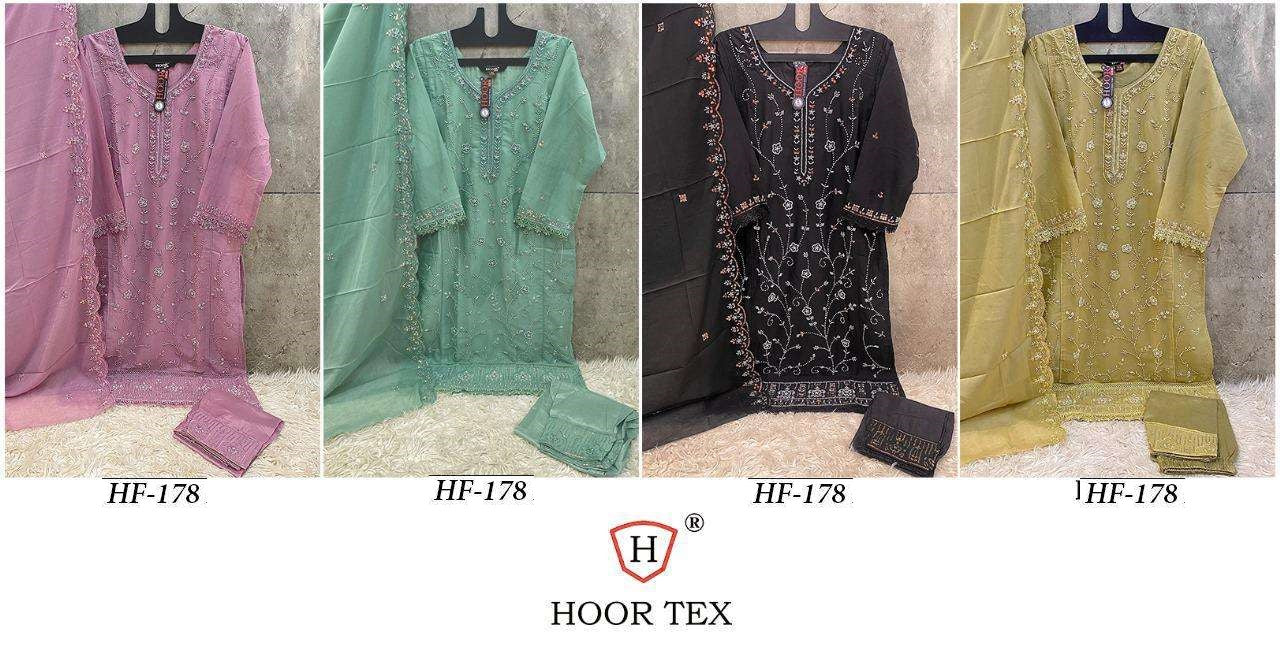 Hf 178 Hoor Tex Fox Georgette Pakistani Readymade Suits Wholesale Price