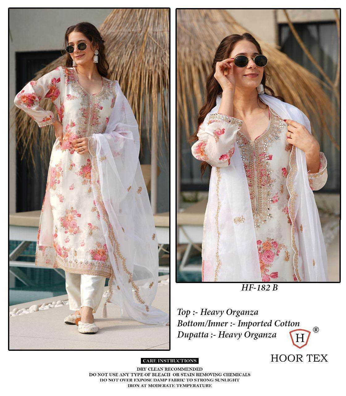 Hf 182 Hoor Tex Organza Pakistani Readymade Suits Manufacturer India