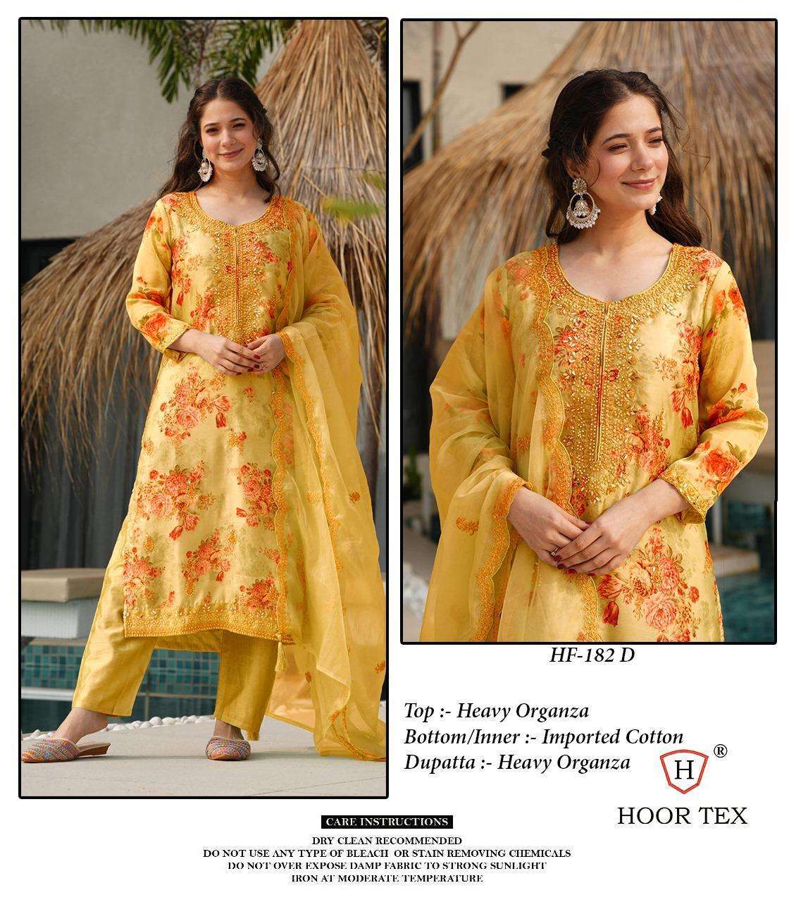 Hf 182 Hoor Tex Organza Pakistani Readymade Suits Manufacturer India