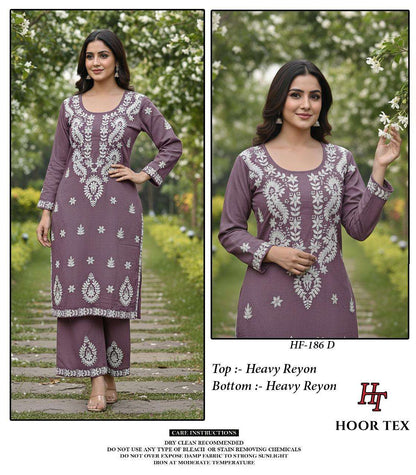 Hf 186 Hoor Tex Heavy Reyon Co Ord Set Wholesale Price
