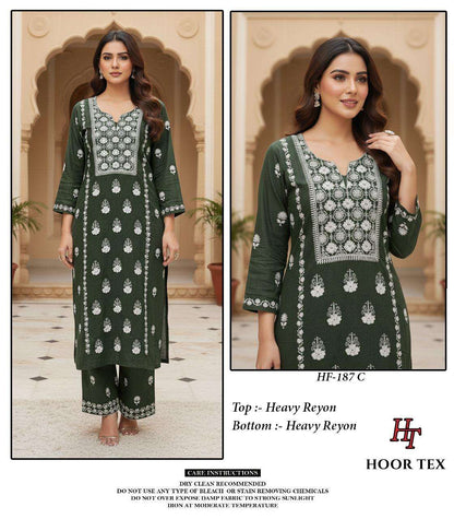 Hf 187 Hoor Tex Heavy Reyon Co Ord Set Wholesaler India