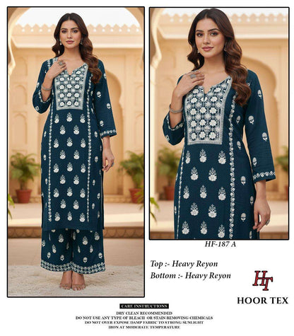 Hf 187 Hoor Tex Heavy Reyon Co Ord Set Wholesaler India