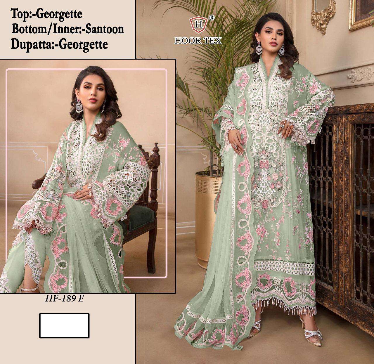 Hf 189 Hoor Tex Fox Georgette Pakistani Readymade Suits Wholesale Rate