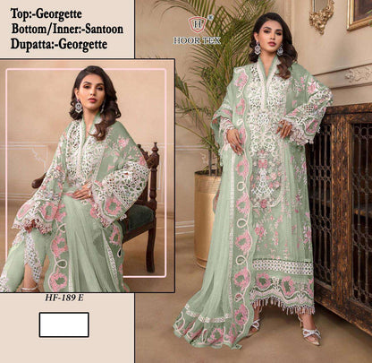 Hf 189 Hoor Tex Fox Georgette Pakistani Readymade Suits Wholesale Rate