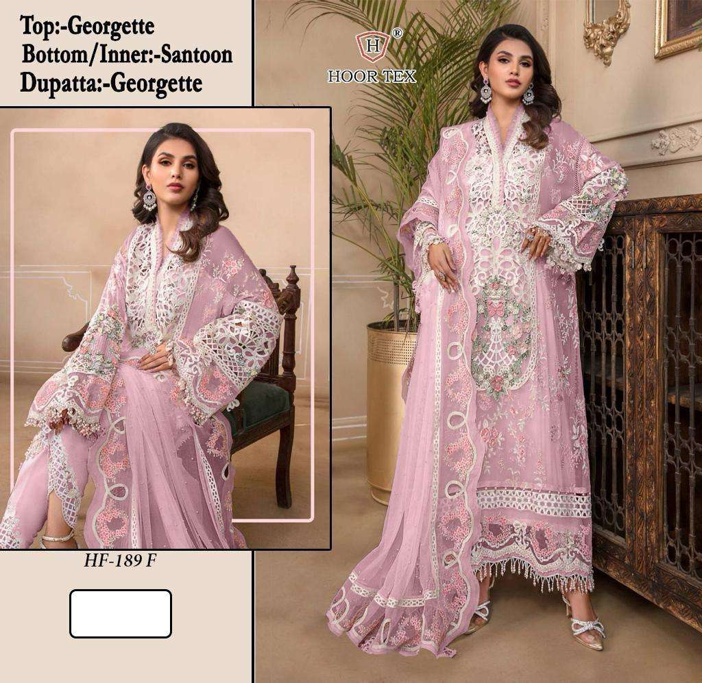 Hf 189 Hoor Tex Fox Georgette Pakistani Readymade Suits Wholesale Rate