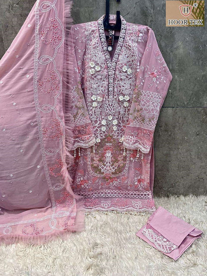 Hf 189 Hoor Tex Fox Georgette Pakistani Readymade Suits Wholesale Rate