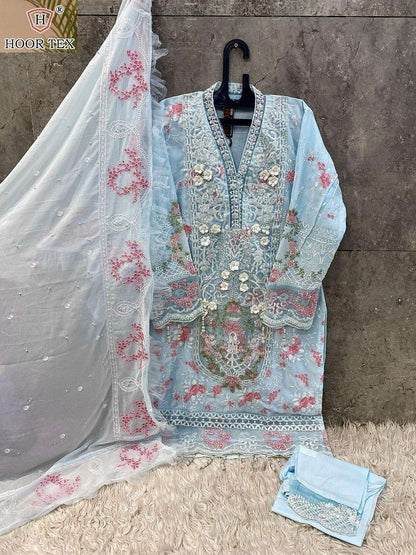 Hf 189 Hoor Tex Fox Georgette Pakistani Readymade Suits Wholesale Rate
