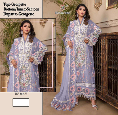 Hf 189 Hoor Tex Fox Georgette Pakistani Readymade Suits Wholesale Rate