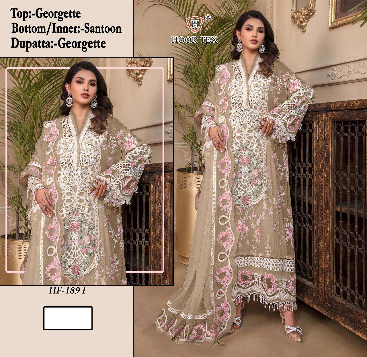 Hf 189 Hoor Tex Fox Georgette Pakistani Readymade Suits Wholesale Rate