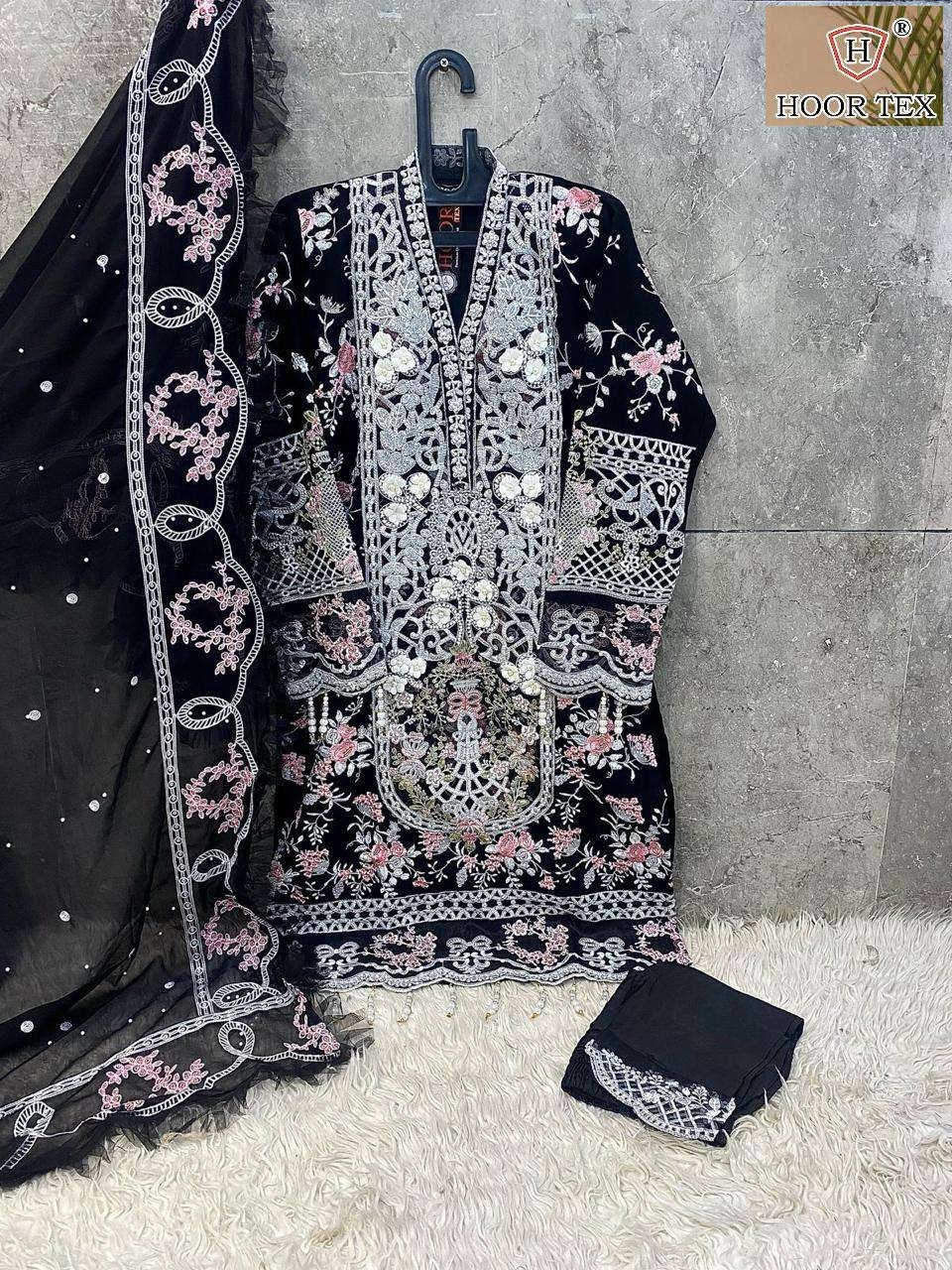 Hf 189 Hoor Tex Fox Georgette Pakistani Readymade Suits Wholesale Rate