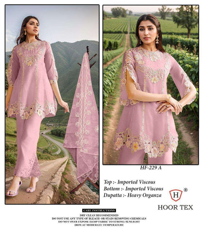 Hf 229 Hoor Tex Imported Viscose Pakistani Readymade Suits Supplier Gujarat