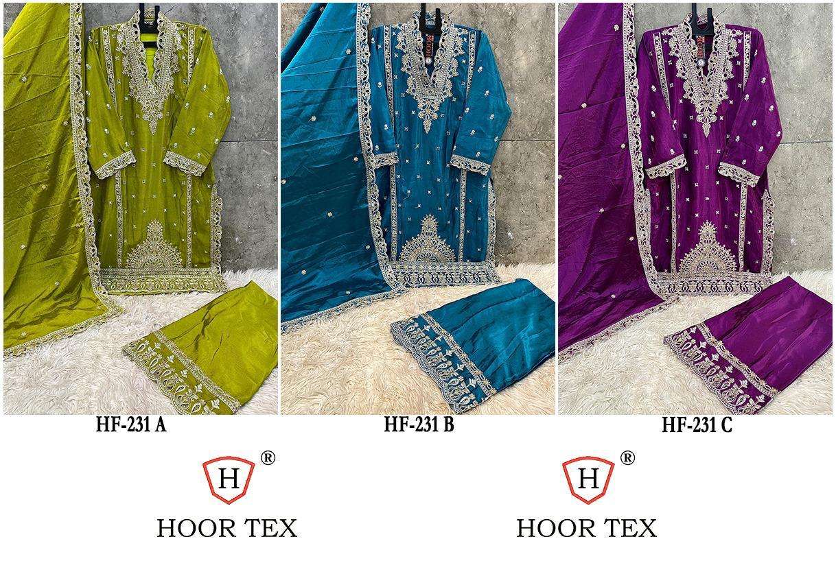 Hf 231 Hoor Tex Chinon Pakistani Readymade Suits Manufacturer Ahmedabad