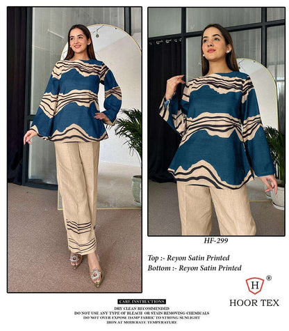 Hf 290-299 Karachi Hoor Tex Reyon Co Ord Set Wholesale