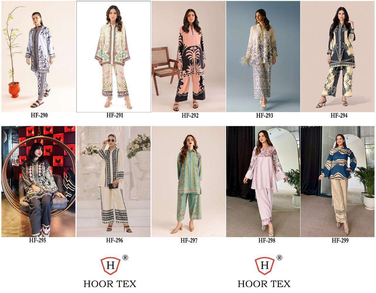 Hf 290-299 Karachi Hoor Tex Reyon Co Ord Set Wholesale