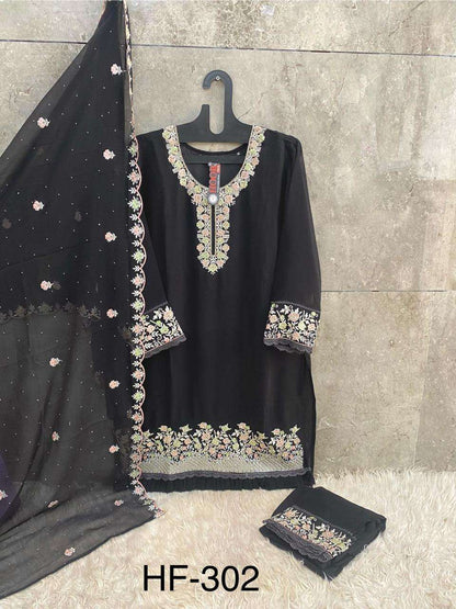 Hf 302 Hoor Tex Georgette Pakistani Readymade Suits Wholesaler Gujarat