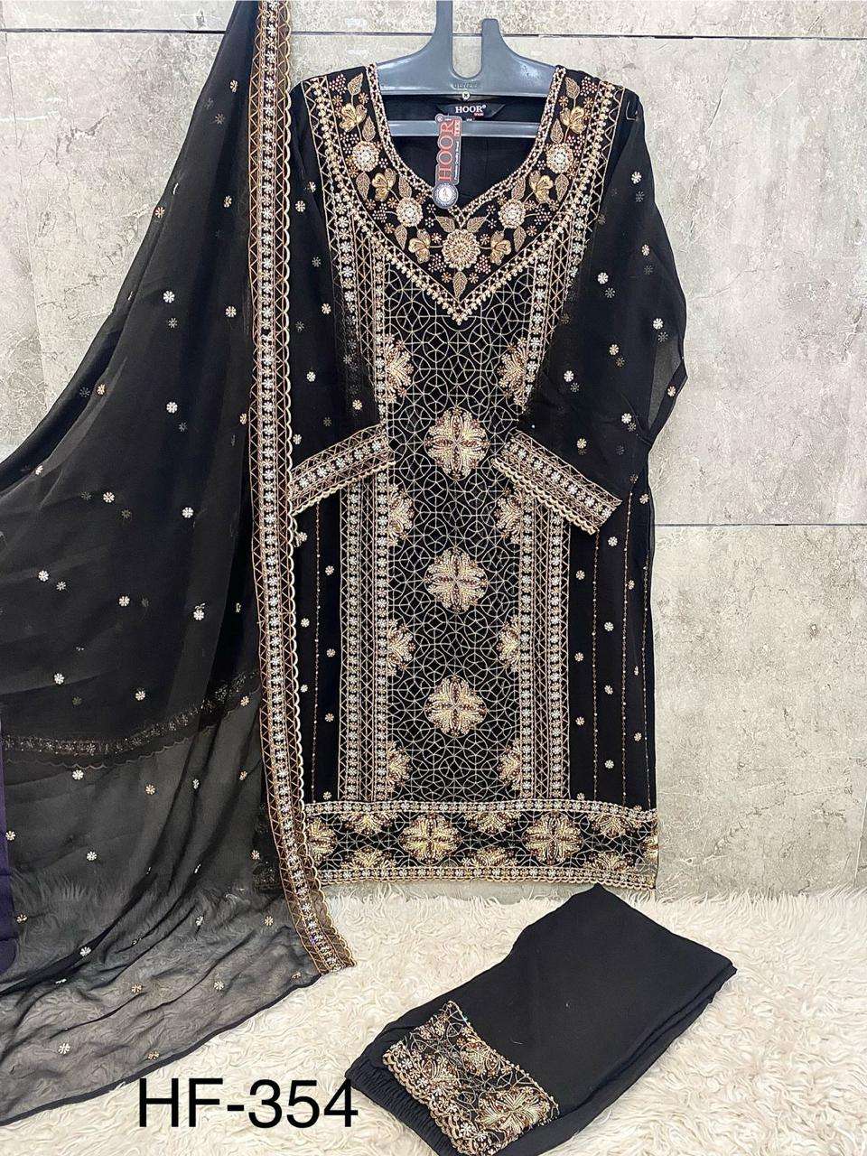 Hf 354 Hoor Tex Georgette Pakistani Readymade Suits Manufacturer Ahmedabad