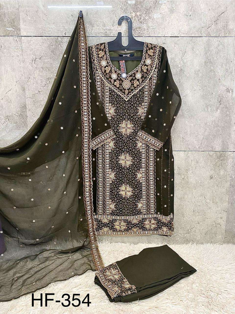 Hf 354 Hoor Tex Georgette Pakistani Readymade Suits Manufacturer Ahmedabad