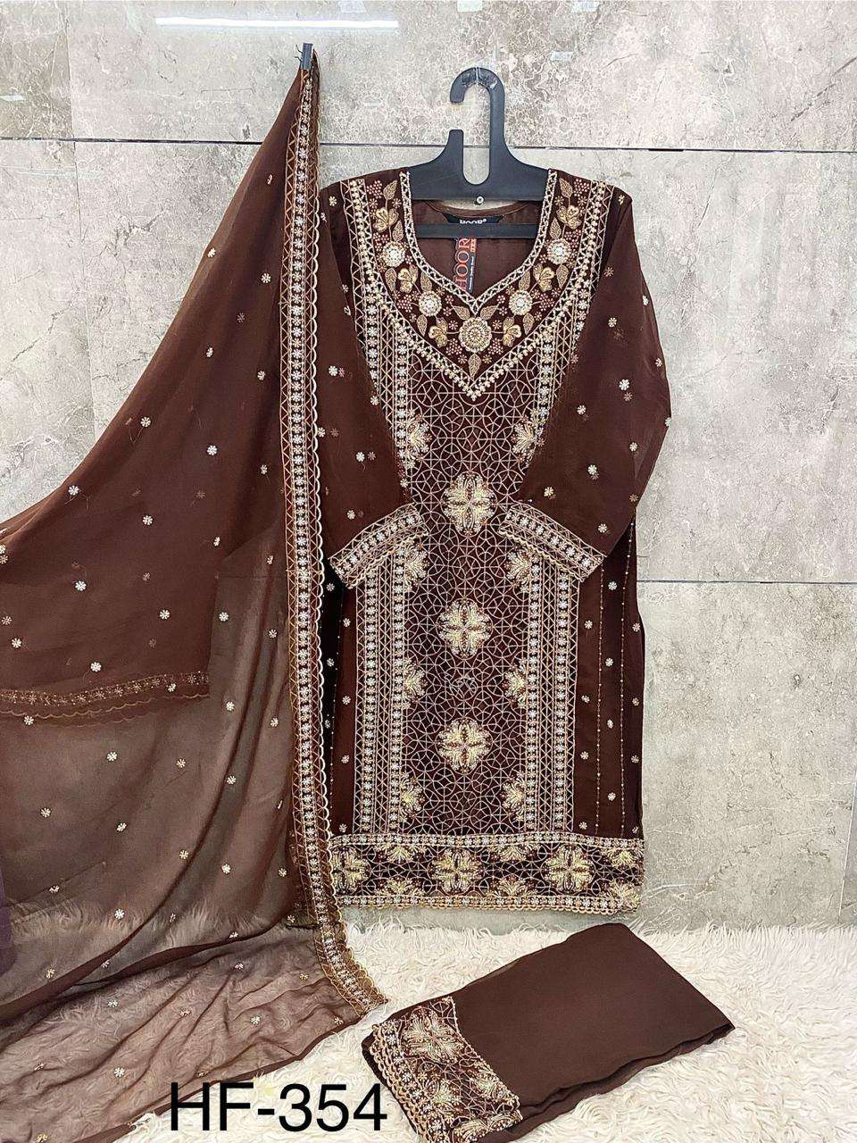 Hf 354 Hoor Tex Georgette Pakistani Readymade Suits Manufacturer Ahmedabad