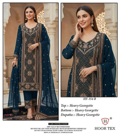 Hf 354 Hoor Tex Georgette Pakistani Readymade Suits Manufacturer Ahmedabad