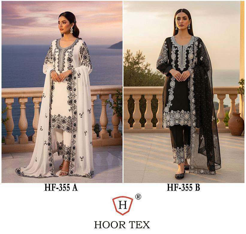 Hf 355 Hoor Tex Georgette Pakistani Readymade Suits Manufacturer India