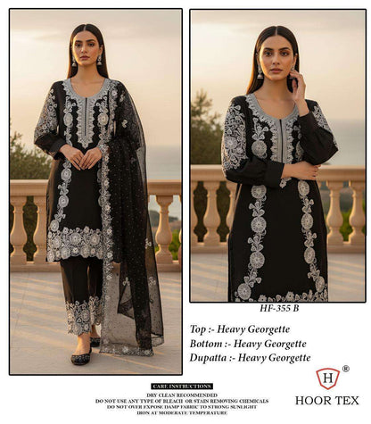 Hf 355 Hoor Tex Georgette Pakistani Readymade Suits Manufacturer India