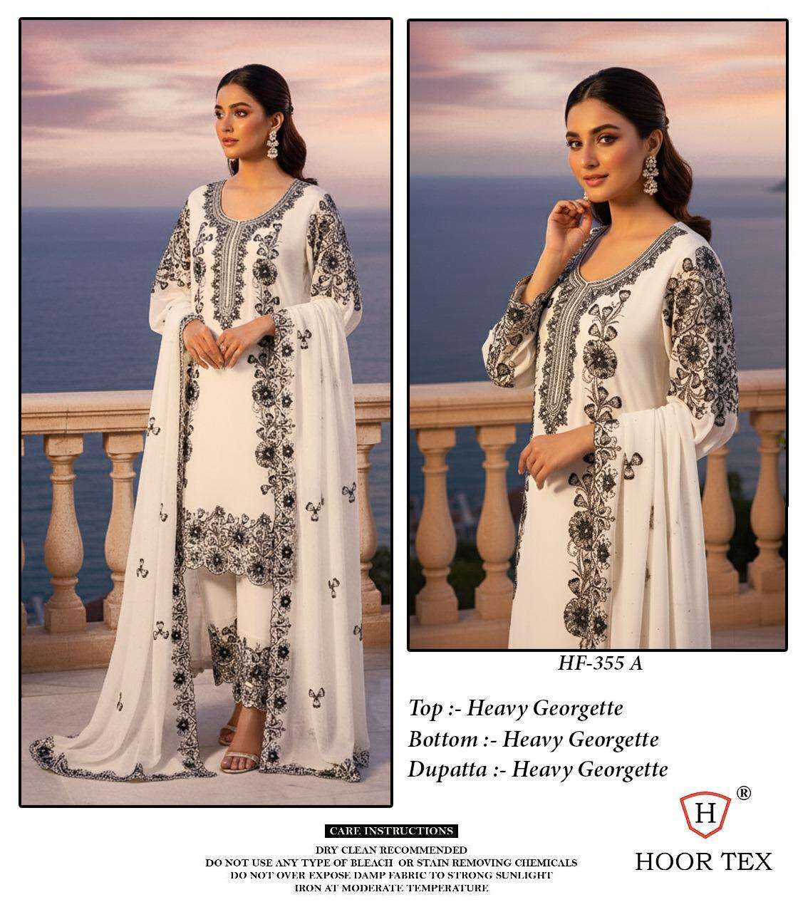Hf 355 Hoor Tex Georgette Pakistani Readymade Suits Manufacturer India