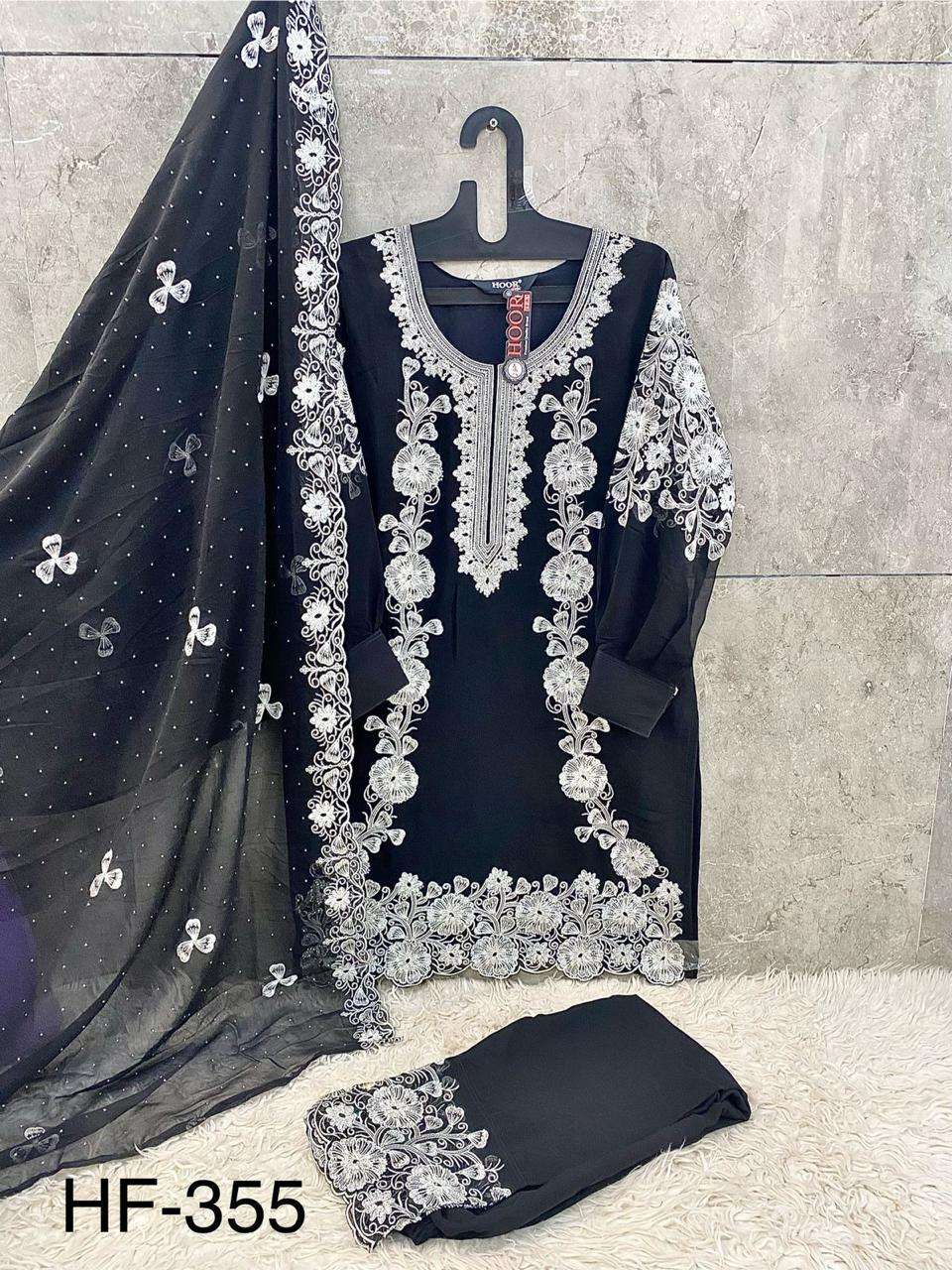 Hf 355 Hoor Tex Georgette Pakistani Readymade Suits Manufacturer India