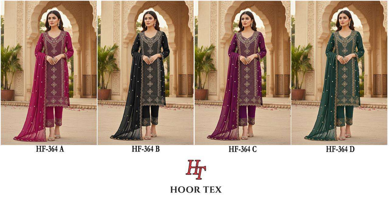 Hf 364 Hoor Tex Georgette Pakistani Readymade Suits Exporter Gujarat