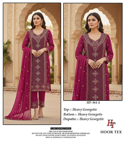 Hf 364 Hoor Tex Georgette Pakistani Readymade Suits Exporter Gujarat