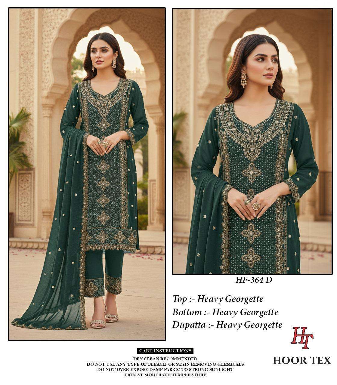 Hf 364 Hoor Tex Georgette Pakistani Readymade Suits Exporter Gujarat