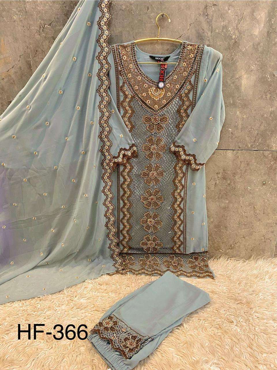 Hf 366 Hoor Tex Georgette Pakistani Readymade Suits Wholesaler India