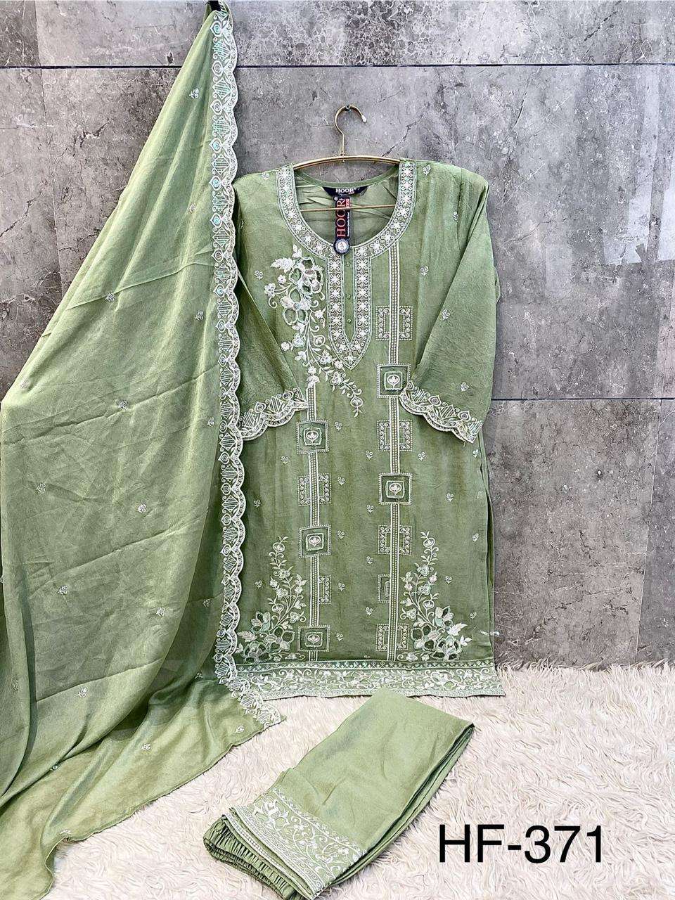 Hf 371 Hoor Tex Chiffon Pakistani Readymade Suits Exporter