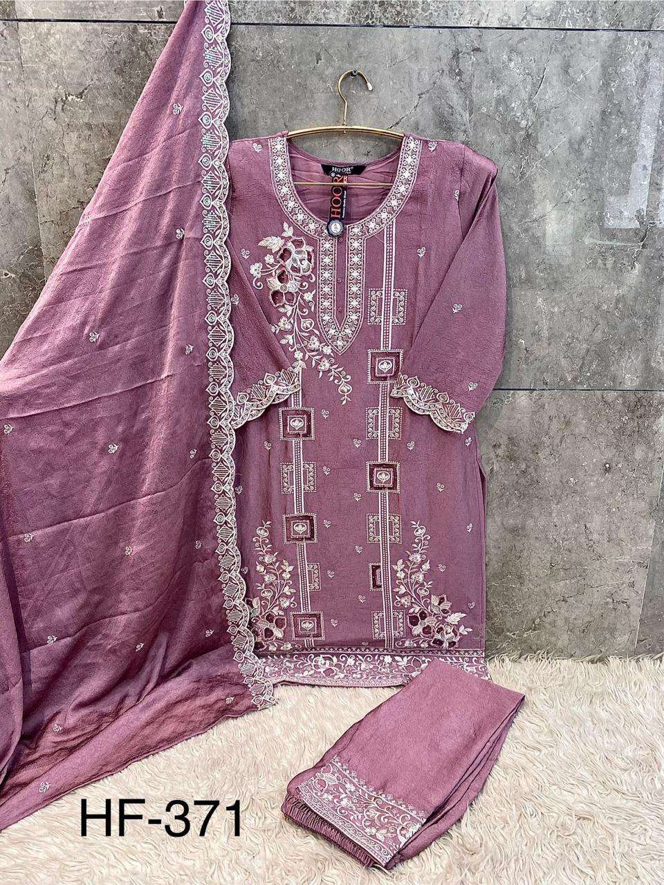Hf 371 Hoor Tex Chiffon Pakistani Readymade Suits Exporter