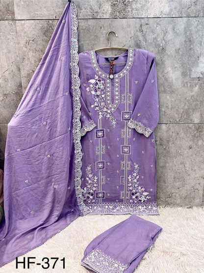 Hf 371 Hoor Tex Chiffon Pakistani Readymade Suits Exporter