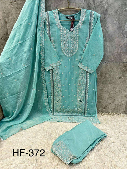 Hf 372 A To D Hoor Tex Chiffon Pakistani Readymade Suits Supplier Gujarat