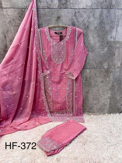 Hf 372 A To D Hoor Tex Chiffon Pakistani Readymade Suits Supplier Gujarat