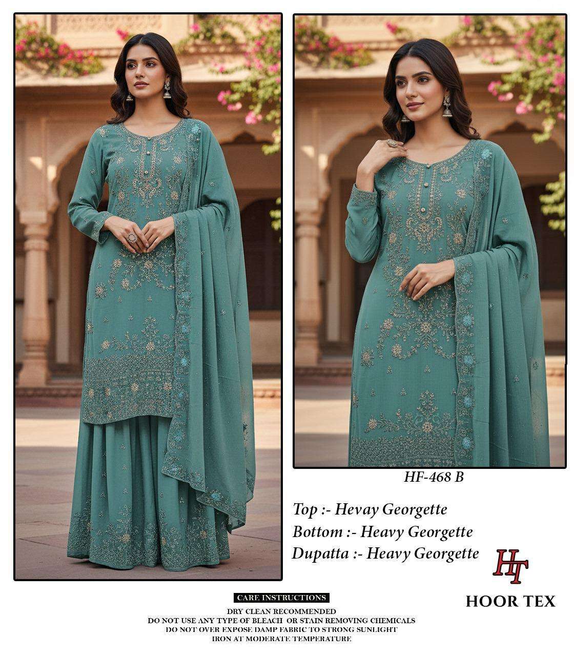 Hf 468 Hoor Tex Georgette Pakistani Readymade Suits Wholesaler Ahmedabad