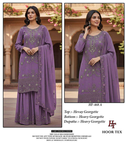 Hf 468 Hoor Tex Georgette Pakistani Readymade Suits Wholesaler Ahmedabad