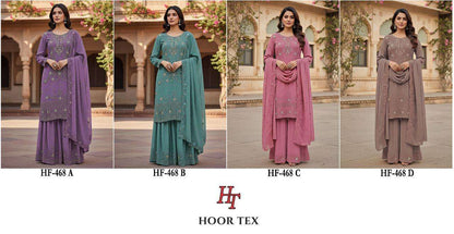 Hf 468 Hoor Tex Georgette Pakistani Readymade Suits Wholesaler Ahmedabad