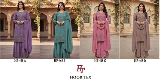 Hf 468 Hoor Tex Georgette Pakistani Readymade Suits Wholesaler Ahmedabad