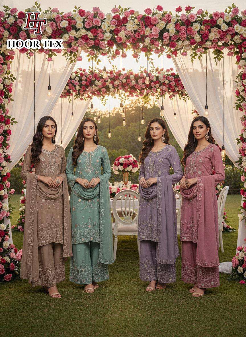 Hf 468 Hoor Tex Georgette Pakistani Readymade Suits Wholesaler Ahmedabad