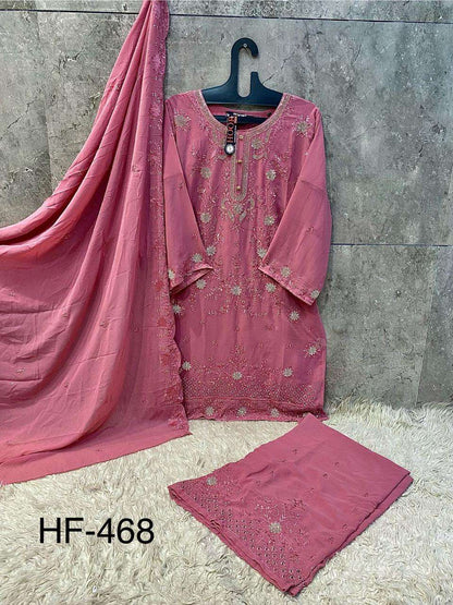 Hf 468 Hoor Tex Georgette Pakistani Readymade Suits Wholesaler Ahmedabad