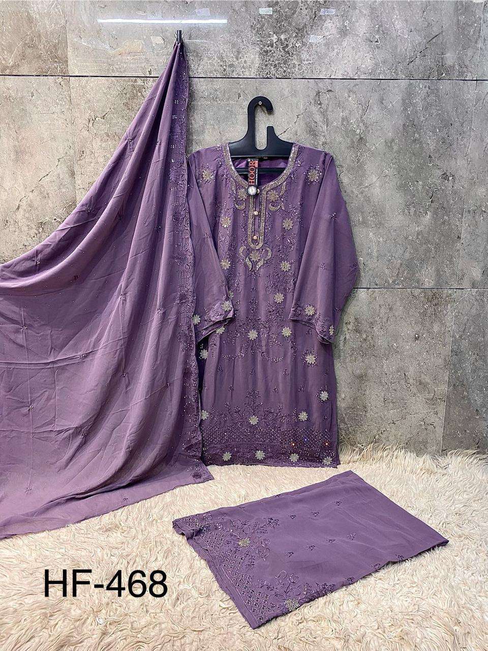 Hf 468 Hoor Tex Georgette Pakistani Readymade Suits Wholesaler Ahmedabad