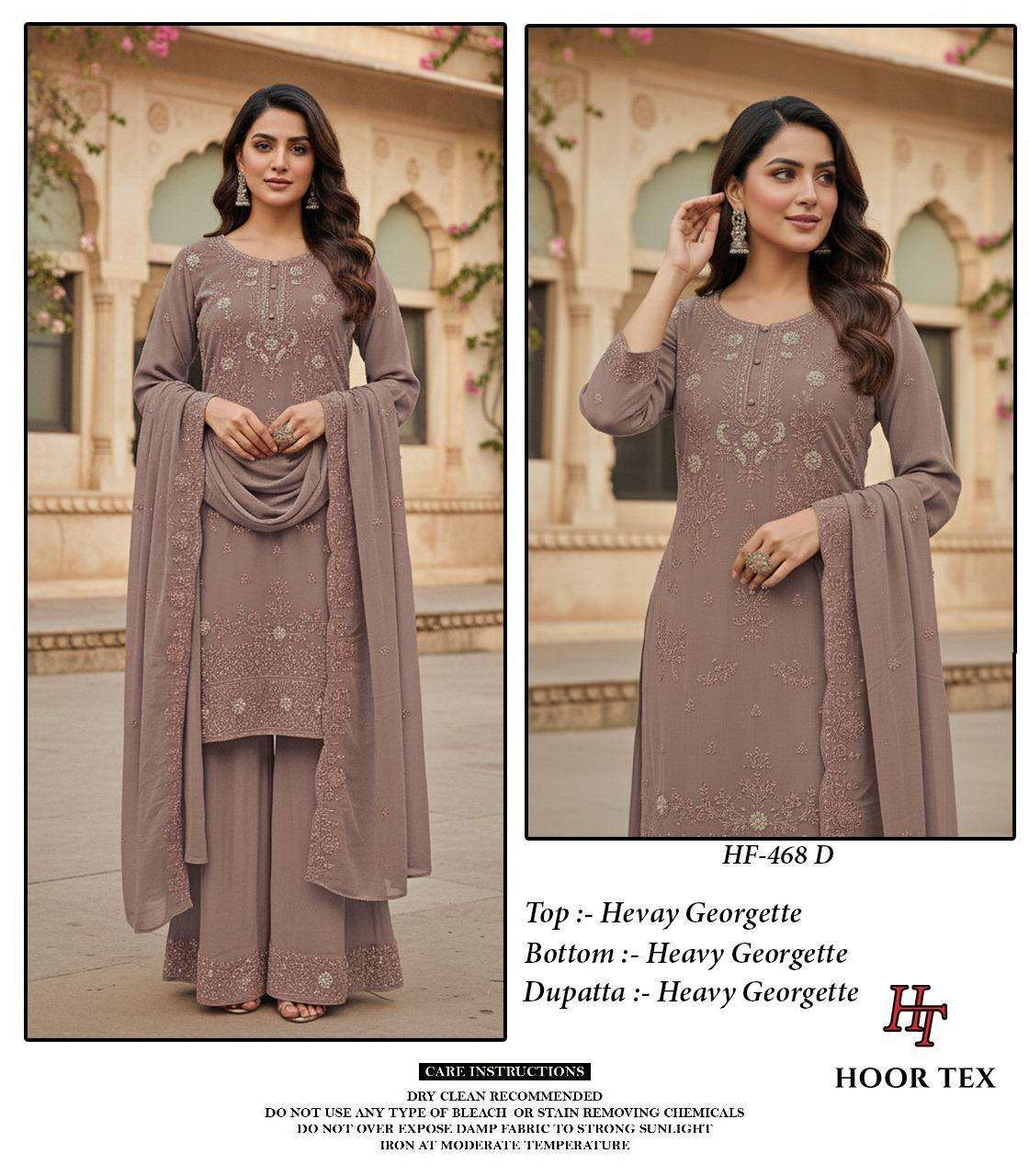 Hf 468 Hoor Tex Georgette Pakistani Readymade Suits Wholesaler Ahmedabad