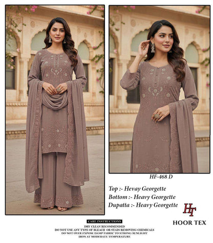 Hf 468 Hoor Tex Georgette Pakistani Readymade Suits Wholesaler Ahmedabad