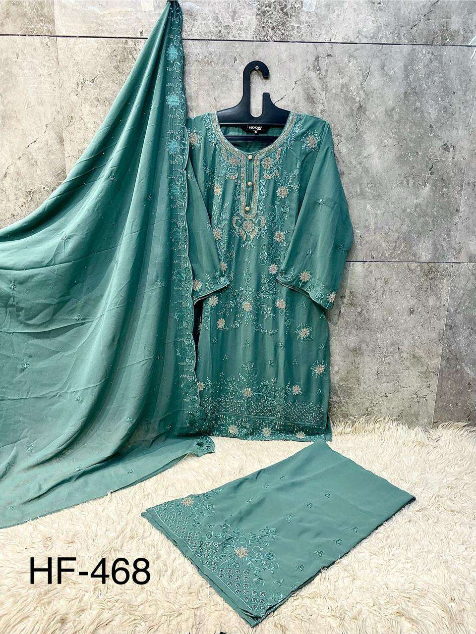 Hf 468 Hoor Tex Georgette Pakistani Readymade Suits Wholesaler Ahmedabad