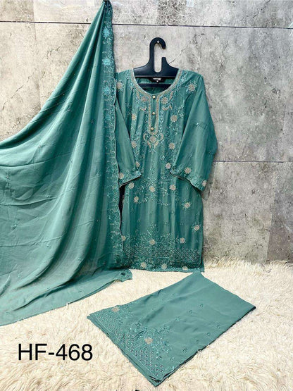 Hf 468 Hoor Tex Georgette Pakistani Readymade Suits Wholesaler Ahmedabad