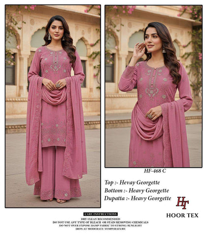 Hf 468 Hoor Tex Georgette Pakistani Readymade Suits Wholesaler Ahmedabad