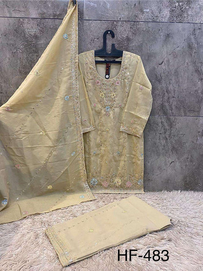 Hf 483 Hoor Tex Chiffon Pakistani Readymade Suits Supplier India